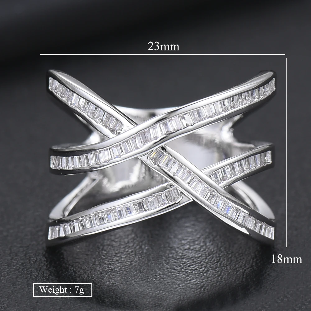 

SISCATHY Famous Brand Trendy Twist Cubic Zircon Rings for Women Wedding Eternity Bridal Engagement Wedding Jewelry Finger Rings