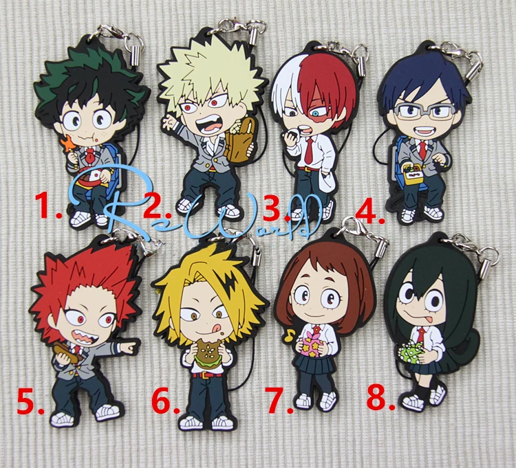 My Hero academic Аниме Boku no Izuku Midoriya Katsuki Bakugo Todoroki C Ver резиновый брелок|japanese anime|keychain