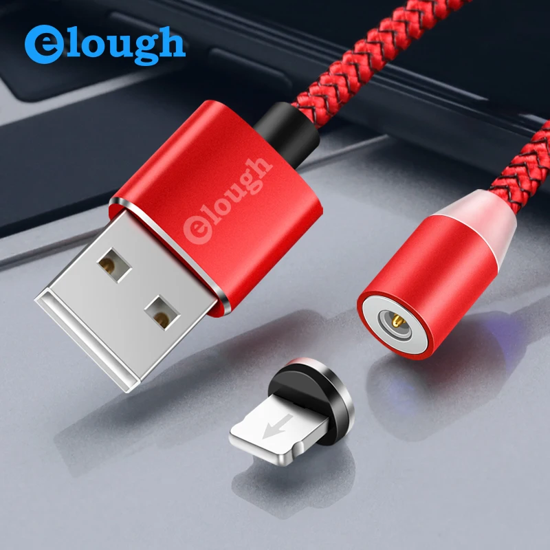 Магнитный зарядный usb-кабель Elough 360 светодиодов для iPhone XR 8 X 6 6s Φ 7plus кабель iphone без
