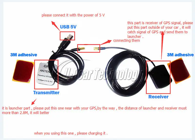 GPS антенна усилитель сигнала + передатчик с USB разъемом для навигационной системы