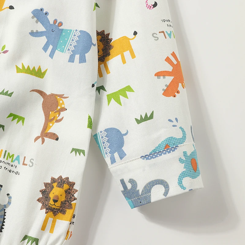 Kimocat 2pcs Baby boy clothes set Spring and fall cartoon animal suspenders gentlemen's shirt black casual pantsuit |