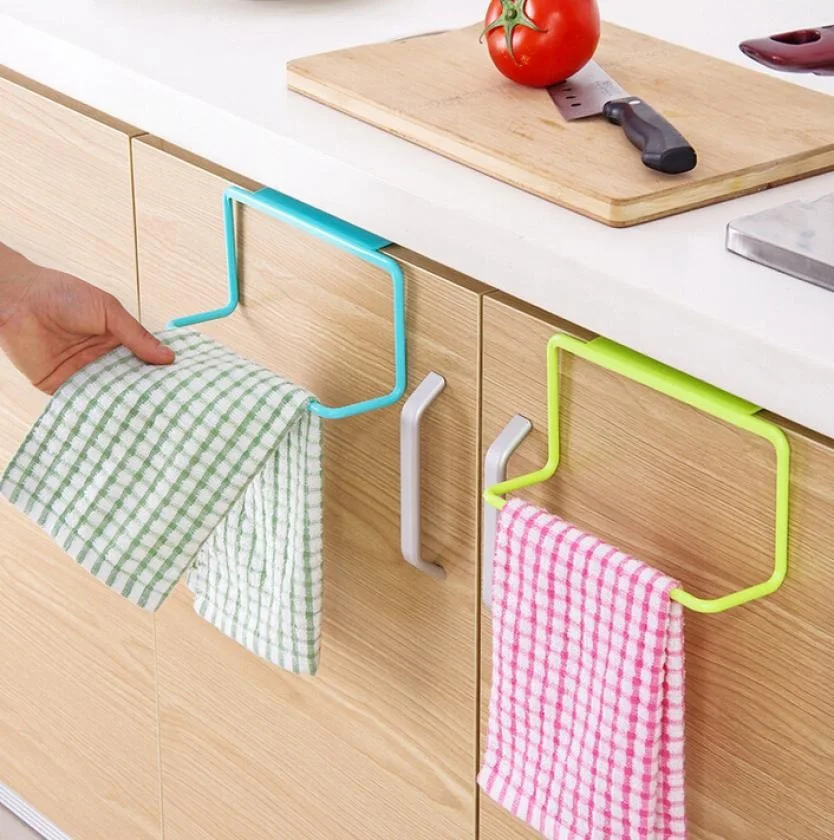 Kitchen Towel Hanging Rack Holder Rail Organizer Free Nail Door Back Bathroom Cabinet Cupboard Hanger | Дом и сад