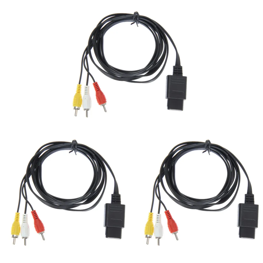 5pcs/lot High Quality 180cm 6FT AV TV RCA Video Cord Cable For Game cube/for SNES GameCube/for Nintendo for N64 64 |