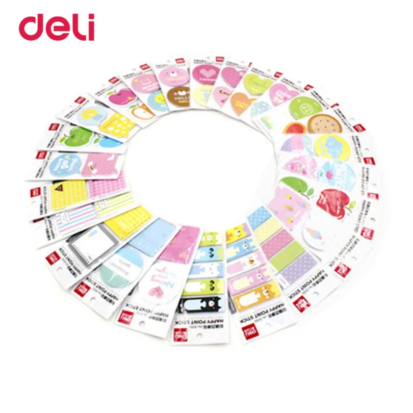 Милые кавайные конфеты Deli блокнот с бумажными наклейками мультяшный Кот для
