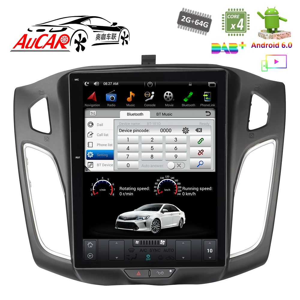 Автомагнитола Tesla Style 10 4 дюйма с GPS навигацией мультимедийной системой Bluetooth Wi Fi 4G