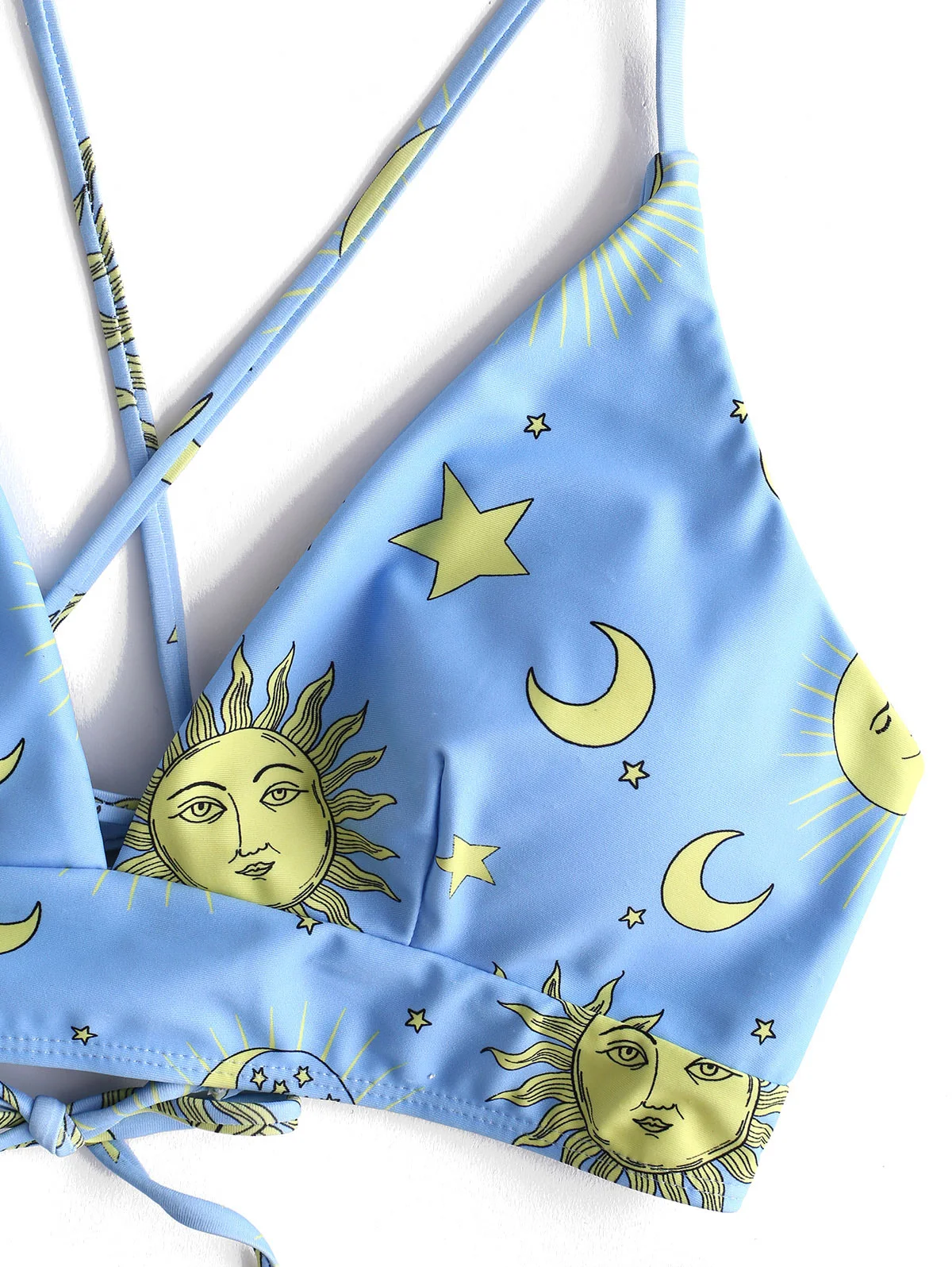 ZAFUL Звезда Солнце Луна Зашнуровать Бикини Установить Спагетти Ремни Провод Свободный Плавательный Костюм Женщины Летний Купальный Костюм Мягкие Купальники