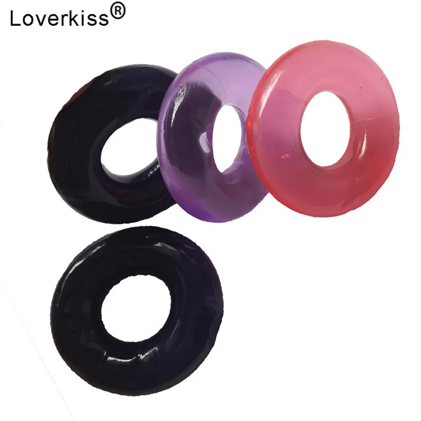 Loverkiss 4 шт. мягкое кольцо для пениса секс-игрушки мужчин задержка эякуляции