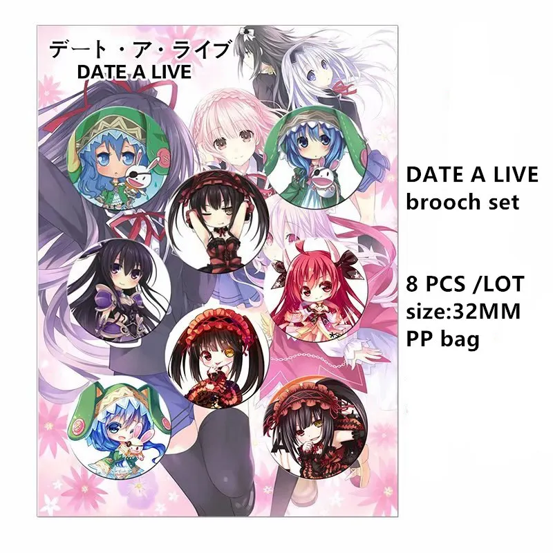 8 шт./лот аниме Токио Ghoul Cells на работе! Black Butler Kuroshitsuji DATE A LIVE брошь игрушка бейдж