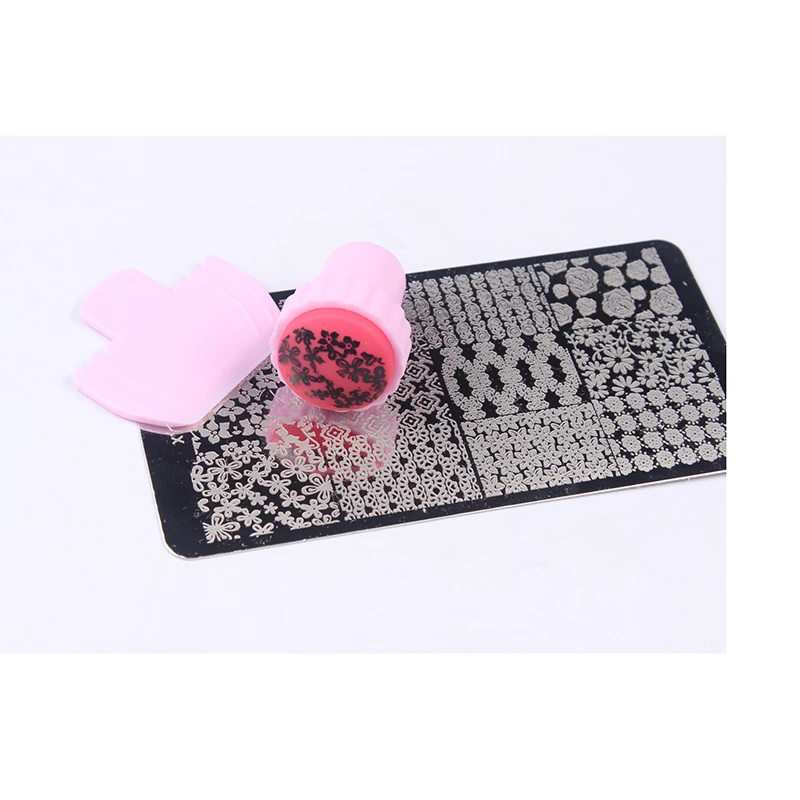 16 шт. дизайн изображения штамповки пластины для ногтей + 2 скребок печать