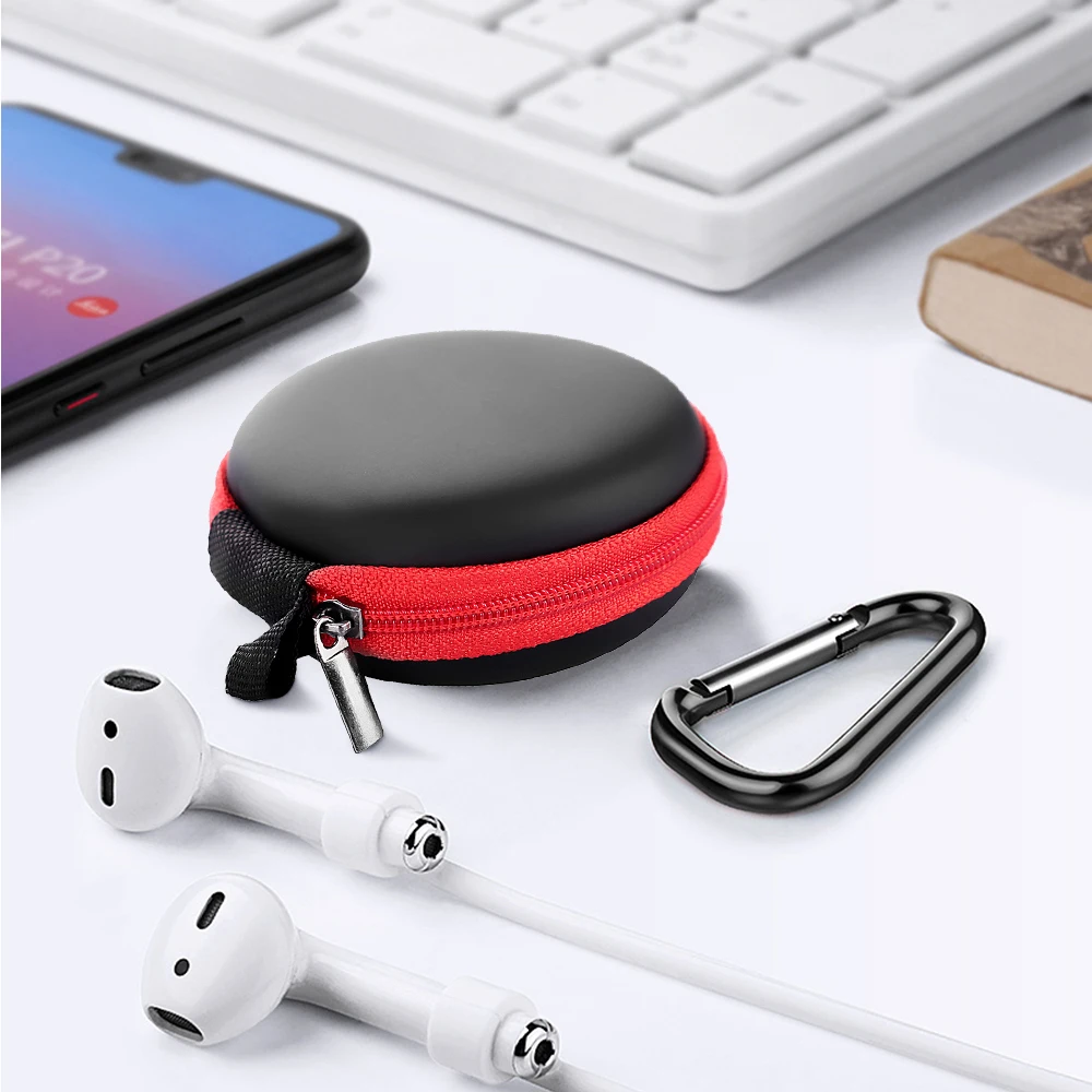 Hoomall наушники USB кабель коробка для хранения портативный жесткий круглый в форме