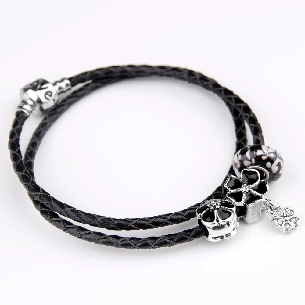 Модные женские браслеты серые кожаные подвески для женщин и мужчин со