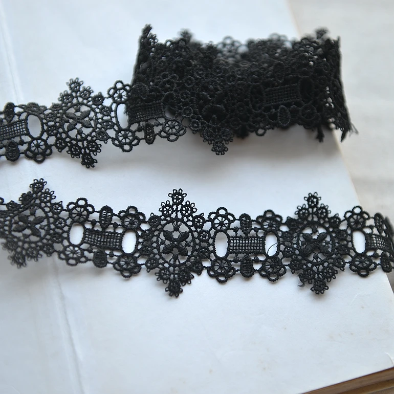 Черное Кружевное ажурное ожерелье с вышивкой аксессуары M3801 лидер продаж|soluble