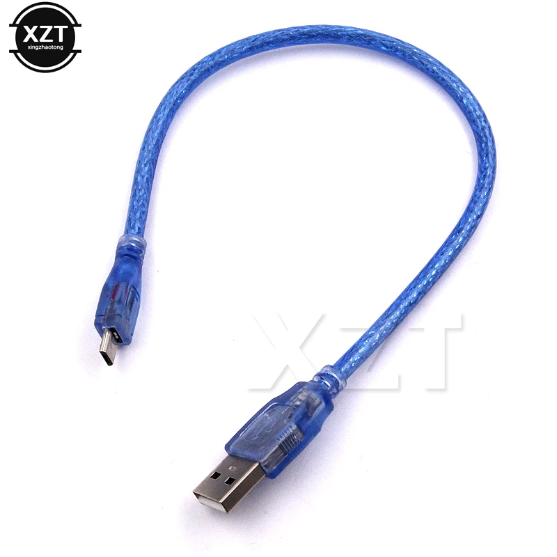 Высокоскоростной прозрачный синий прямой USB 2 0 штекер-микро штекер 5p разъем