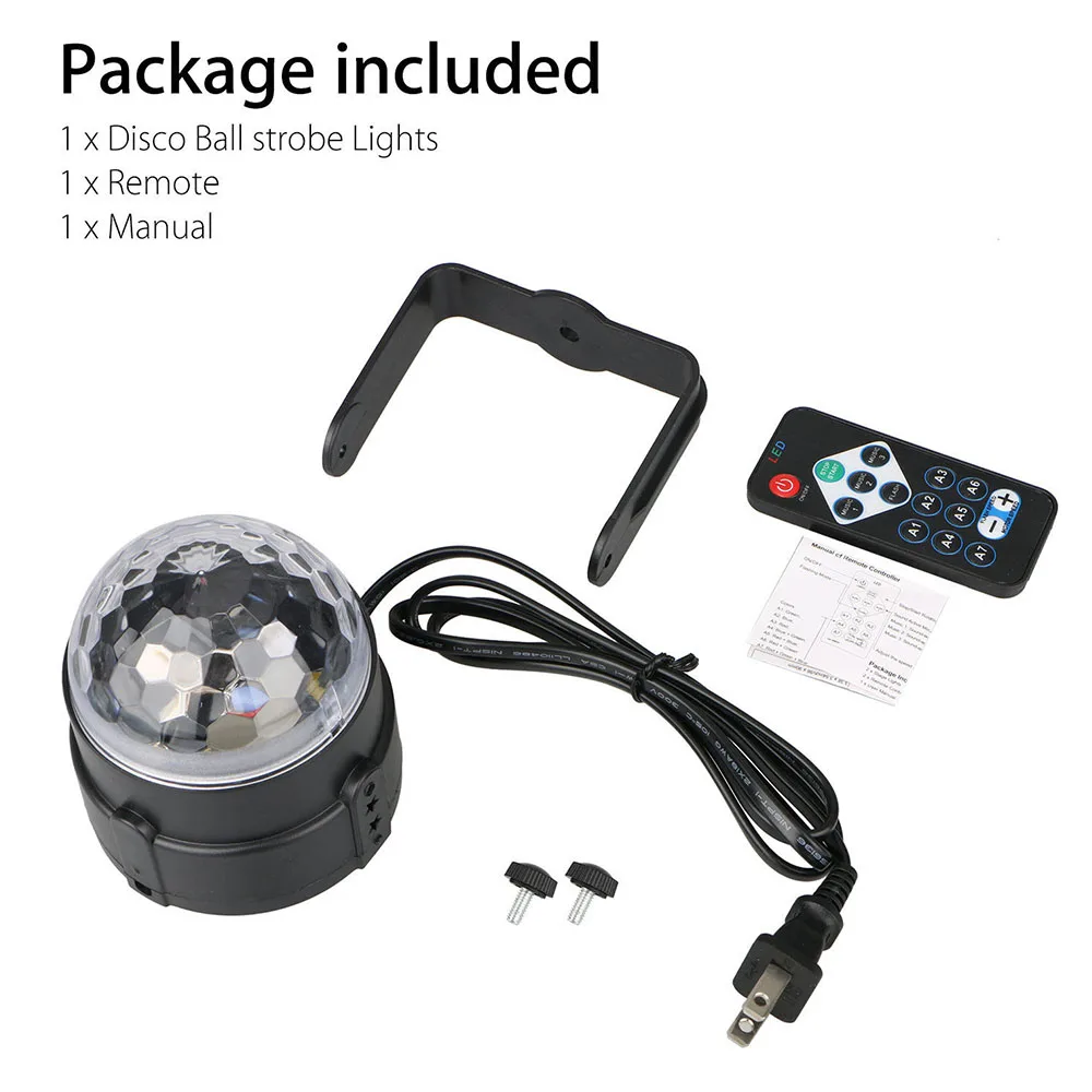 

Sound Activated Rotating Disco Ball Party Lights Strobe Light USB RGB LED Stage Lights For Christmas Home KTV Xmas Wedding Show