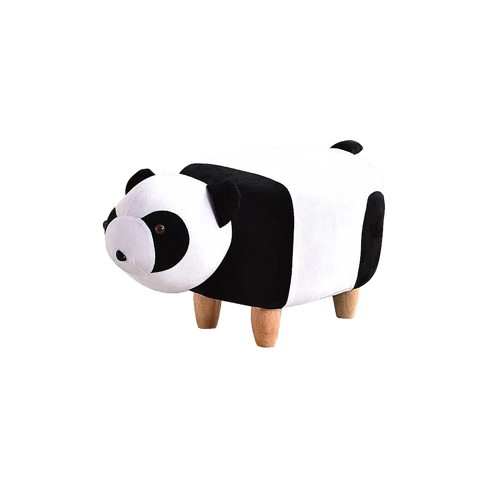 Panda A NO Storage Табуретка для животных панда мультфильм обувная скамейка креативная мебель диван удобная съемная Чистка фланель 4 деревянные ножки 2 стиля - Цвет: Panda A NO Storage