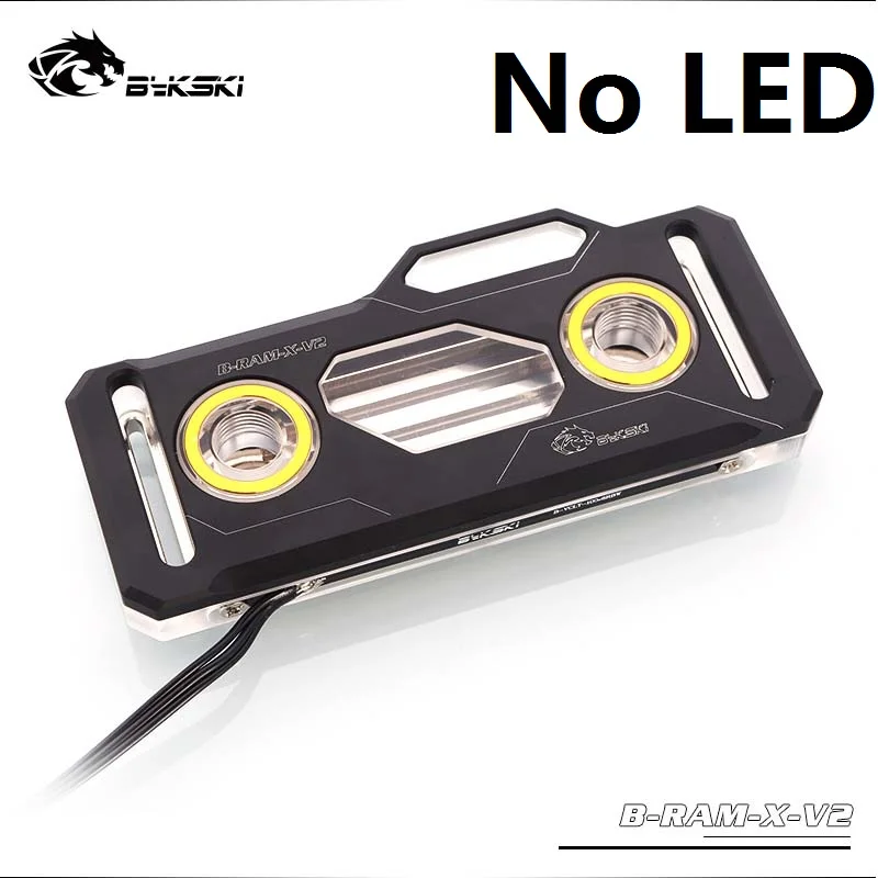 Black No LED Bykski все ram водного блока алюминий/медь/PMMA/POM Поддержка 2 DIMM/4 DIMM светодиодный/без светодиодный черный/белый/прозрачный охладитель воды - Цвет лезвия: Black No LED