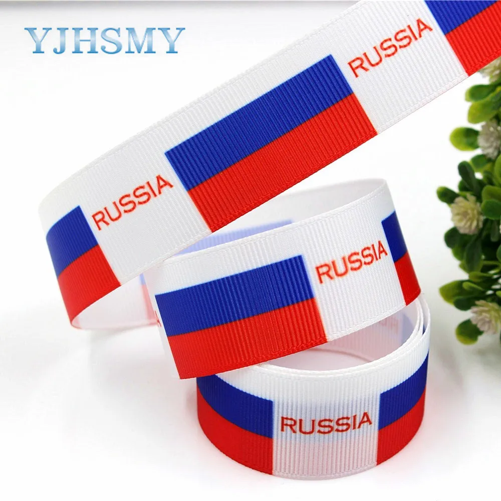 YJHSMY 181111 25 мм 10 ярдов Национальный флаг серии grosgrain ленты термопечать Свадебные