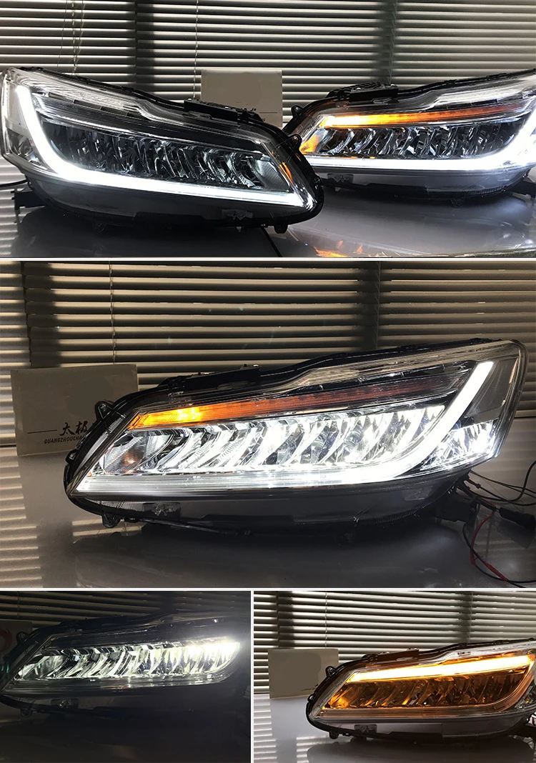 Передняя фара автомобиля для Honda Accord светодиодный фары- для Accord 9.5th фара Биксеноновая линза двойной луч HID