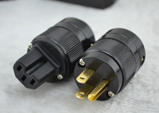 1 пара штепсельная вилка P320 стандарта США и IEC HIFI кабеля питания переменного тока