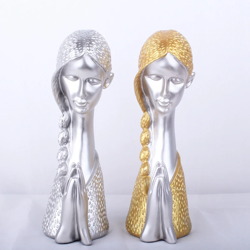 Europe Prayer Girl Decor Figurines Creative Gifts Fashion Resin Crafts Model Home Trendy Ornaments Business Gift | Дом и сад