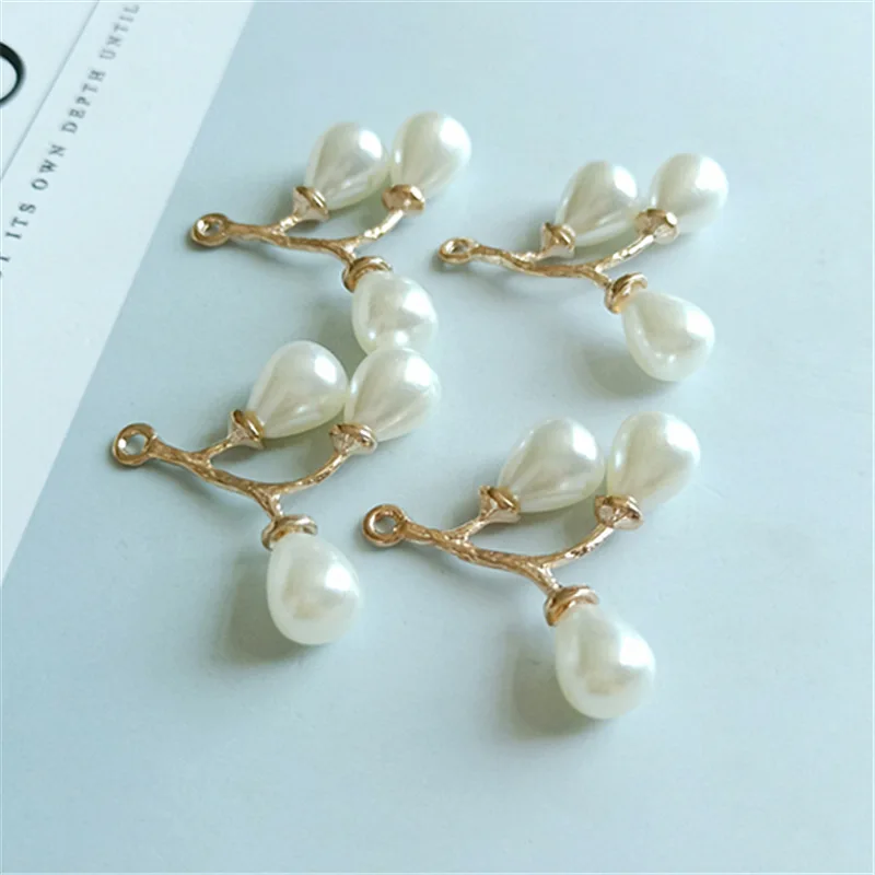 50 шт. 29*30 мм золотой цвет имитация жемчуга подвеска подвески ювелирные изделия