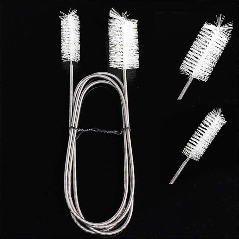 1.55M Metal And Plastic Flexible Pipe Tube Cleaner Tool Double Head Brush Aquarium Filter Pump Yellow/White | Дом и сад