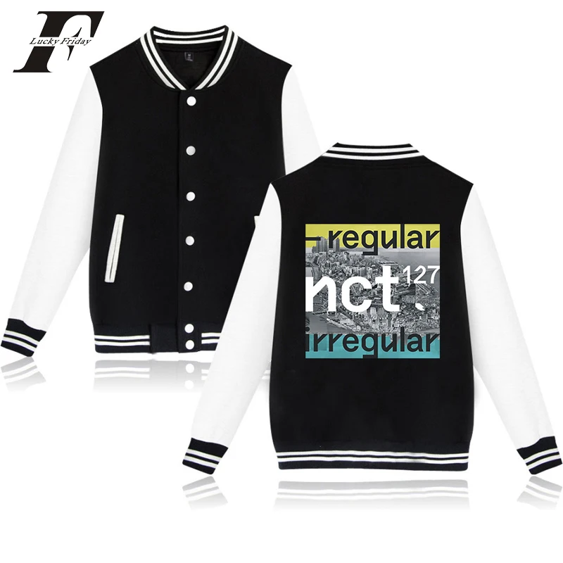 

LUCKYFRIDAYF NCT 127 Классическая куртка для мужчин и женщин, модная бейсбольная куртка, спортивный костюм, толстовка унисекс, повседневные куртки в ...