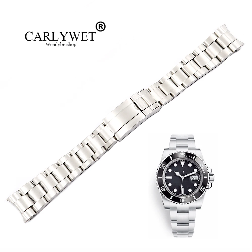 CARLYWET 20 21 мм оптом Серебряный Матовый 316L твердый браслет из нержавеющей стали
