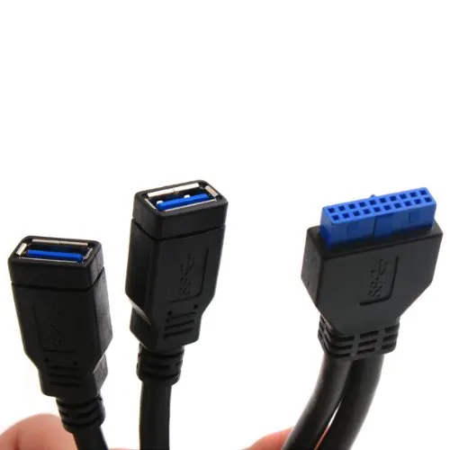 Промо-акция! 2 порта USB 3 0 гнездовой к 20 Pin Кабель-адаптер разъем для материнской