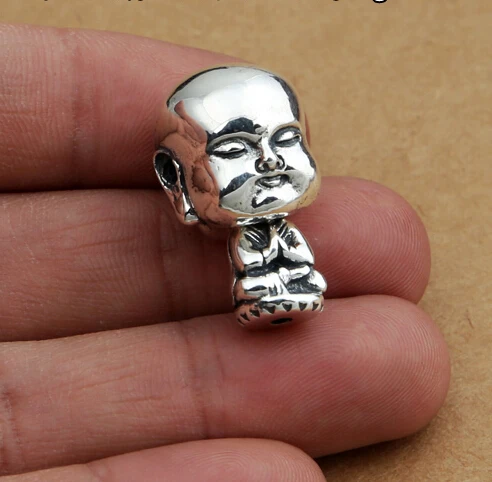 Ручная работа серебро 925 пробы маленький монах искусственное тибетский гуру мала