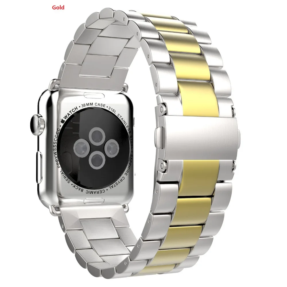 Серебряный браслет из нержавеющей стали ремешок для Apple Watch 38 мм/42 мм бесплатный