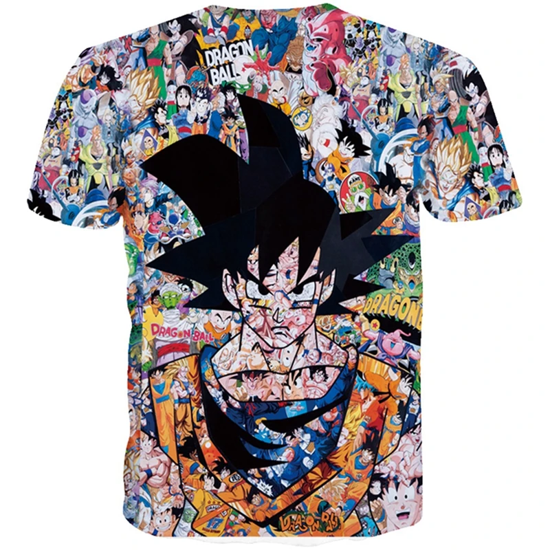 Футболка Dragon Ball 3D для мужчин футболки аниме Harajuku Goku Z летние с принтом мужские и