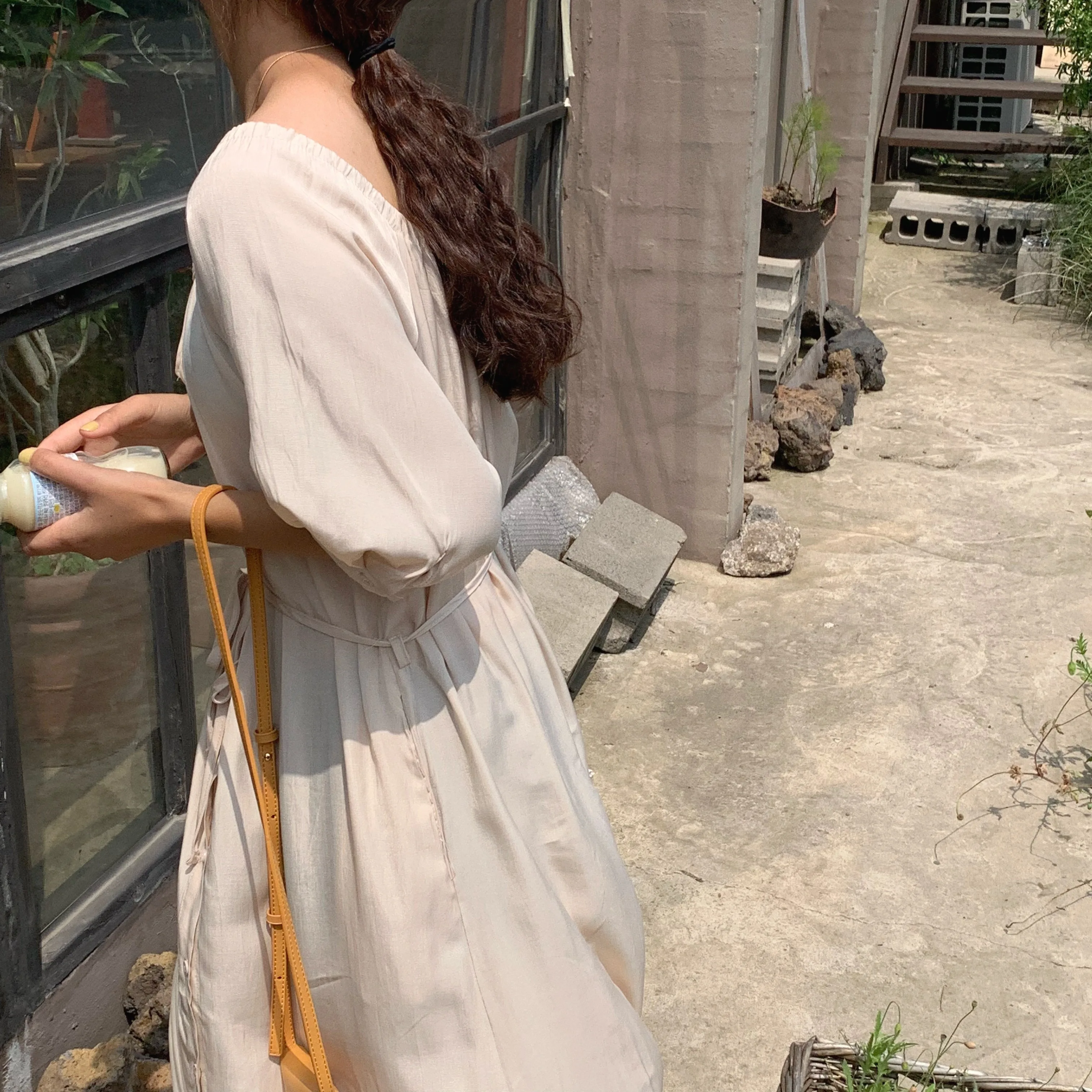 Женское летнее длинное платье-рубашка с круглым вырезом и шнуровкой, Vestidos со шнуровкой размера плюс, повседневное платье, Femme Sukienki Sommerkleid