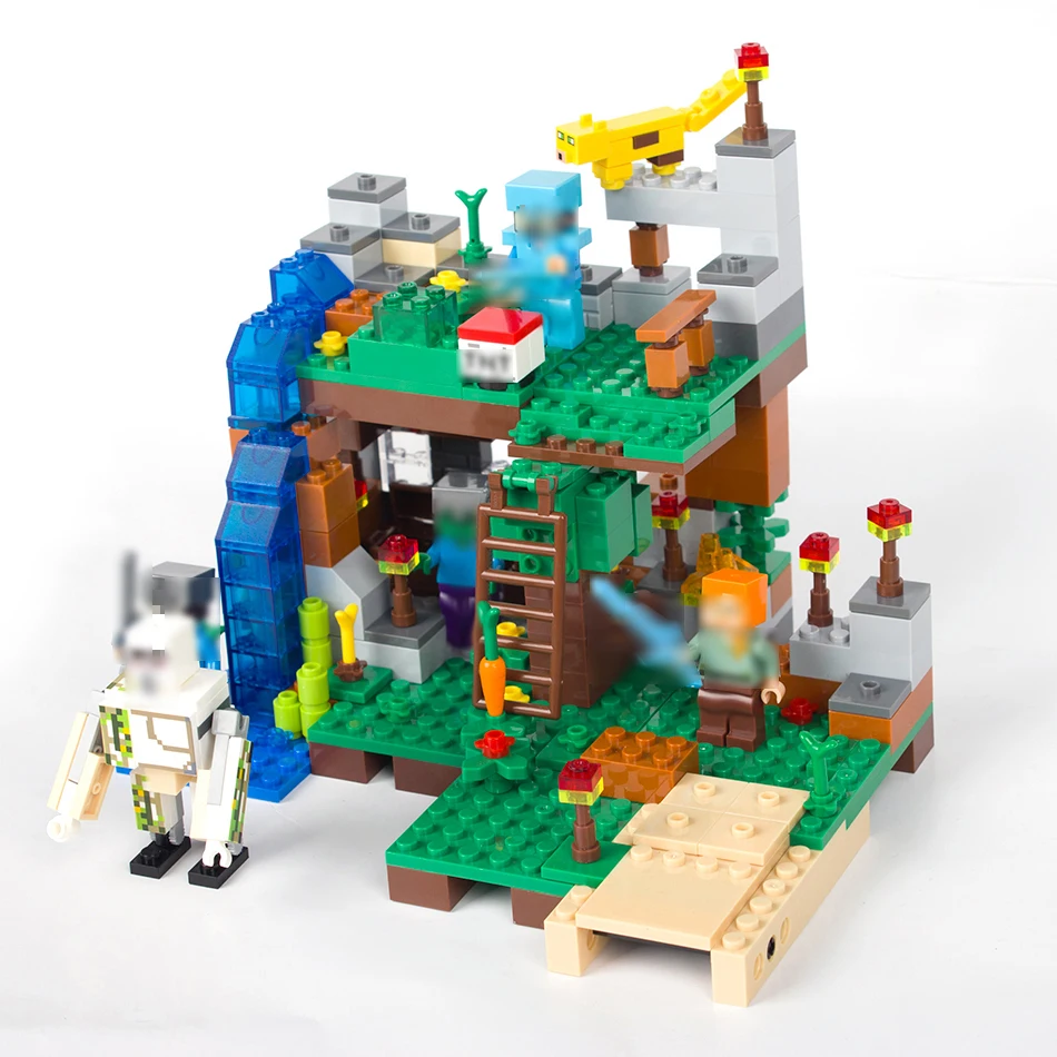 378 шт 4 в 1 строительные блоки Minecrafted Совместимость с legoingly город фигурки джунгли