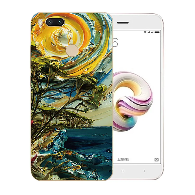 For Xiaomi Mi A1 Case Ultra Thin Silicone for 5x Van Gogh Pattern Cover Luxury TPU Coque Original |