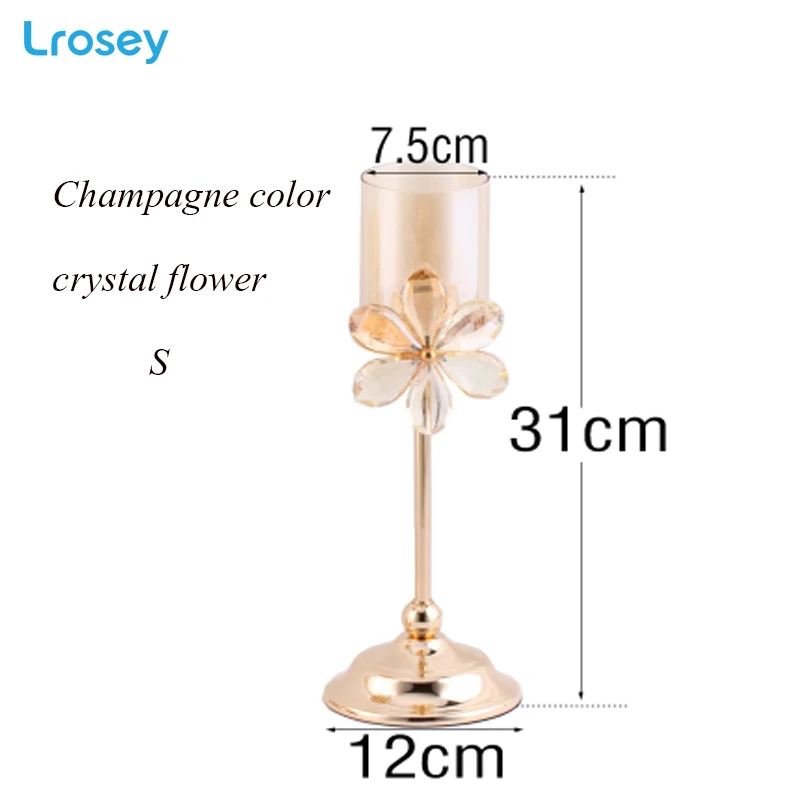 Champagne crystal S Европейская Свеча Держатель для домашнего декора свечей обеденный стол украшения Романтические свадебные украшения хрустальный подсвечник - Цвет: Champagne crystal S