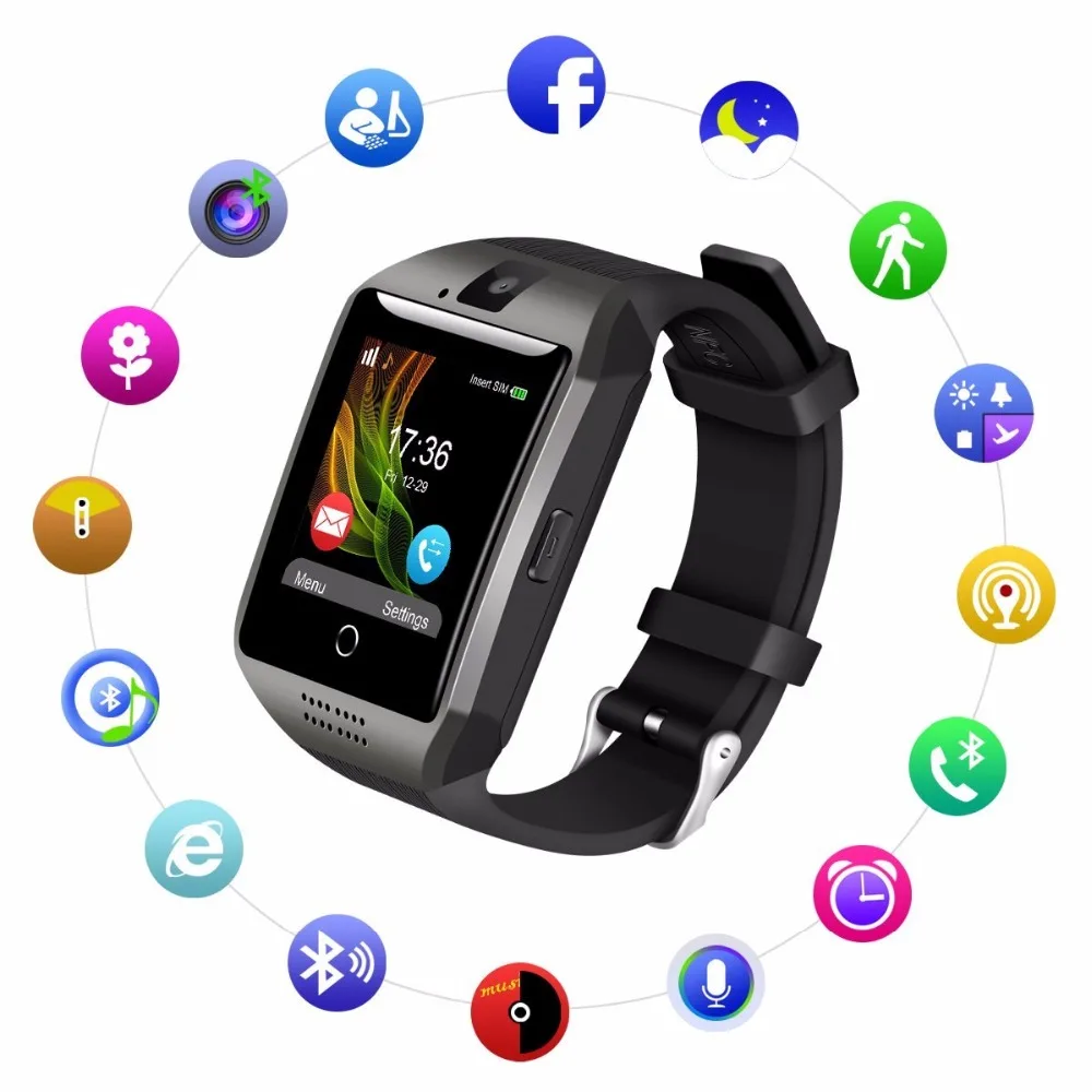 GONOKWE Bluetooth Q18 Смарт часы для телефонов Andriod умные с камерой сенсорным экраном DZ09 X6