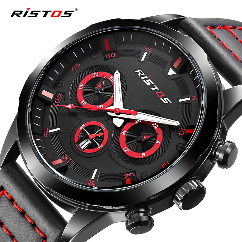 Reloj Hombre 2018 RISTOS модные повседневные спортивные мужские часы в стиле акулы военные