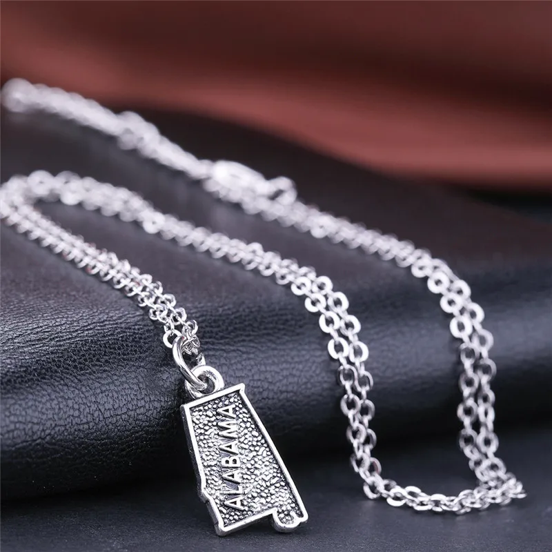 Рыболовный крючок Alabama Map US State подвеска ожерелье для мужчин/женщин ювелирное