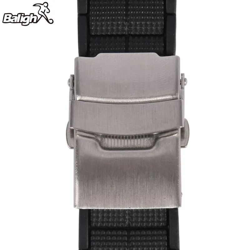 20/22 мм автоматические часы с пряжкой-бабочкой и двойным кликом из силиконовой