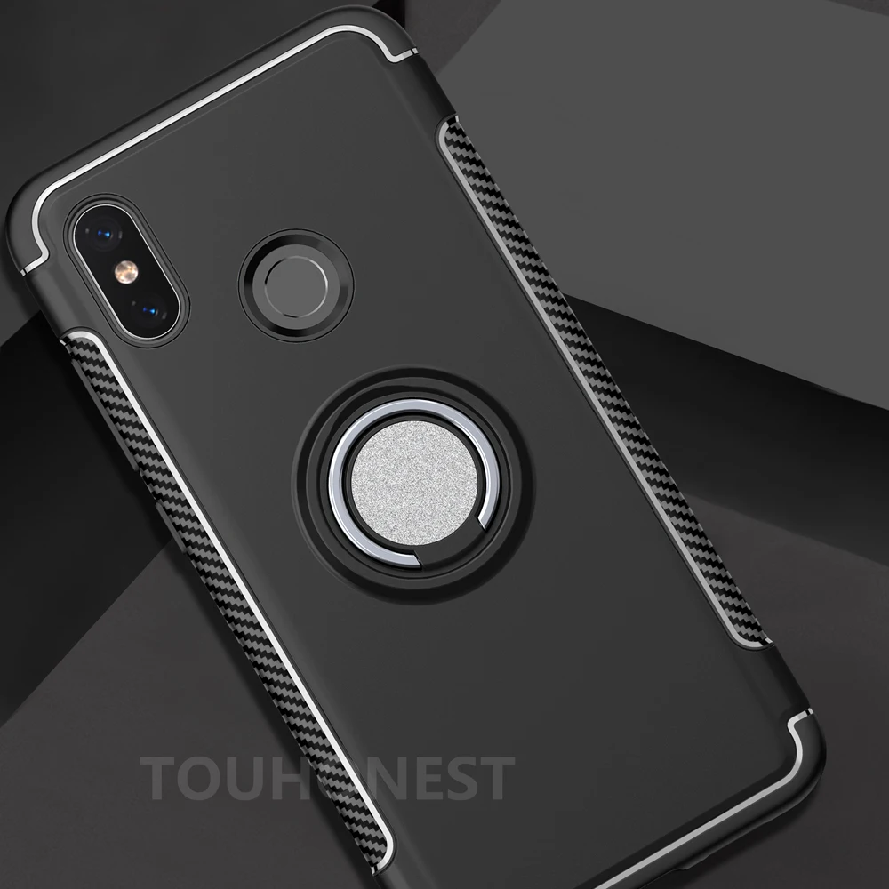 Чехол накладка для Xiaomi Mi A2 lite металлический кольцевой держатель противоударный
