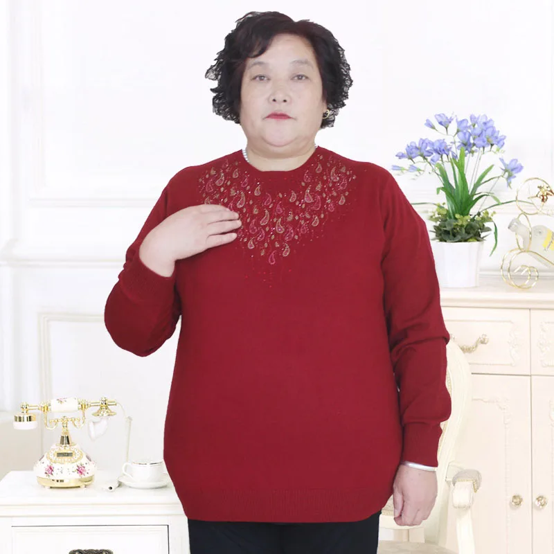 Plus size 4XL 8XL 2018 new middle-aged fashion large pure wool sweater PJ8502 |