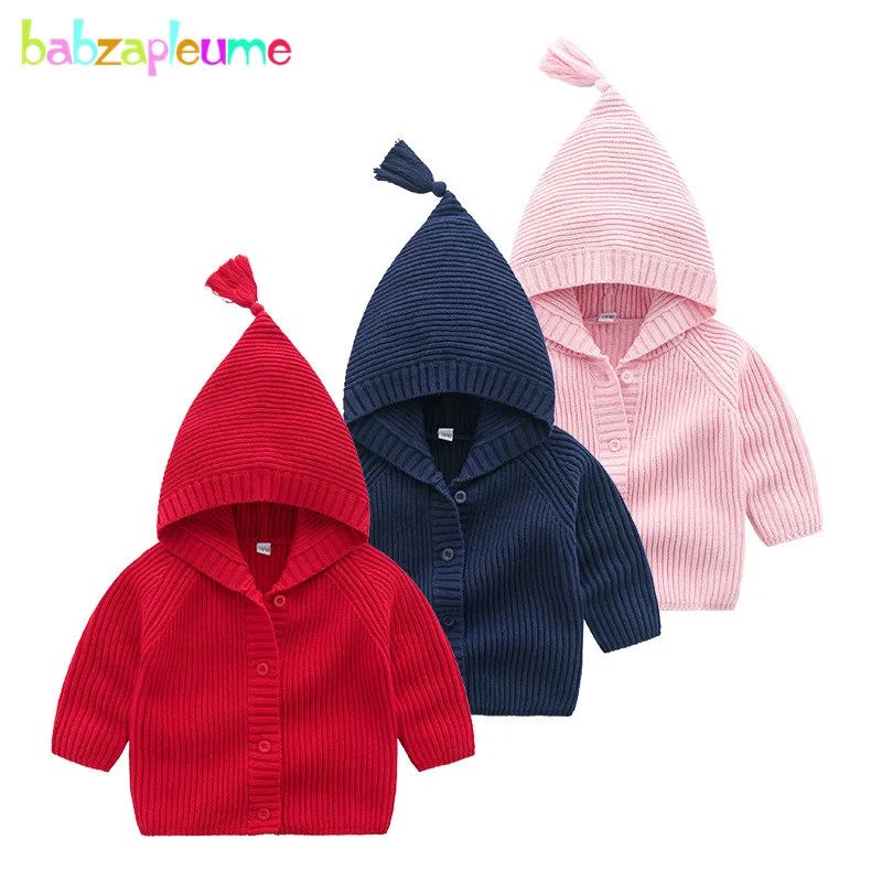 

2019 New Spring Autumn Baby Jackets Long Sleeves Outerwear Hooded Knit Kids Clothes Toddler Coats Little Girls Clothing BC1585-1