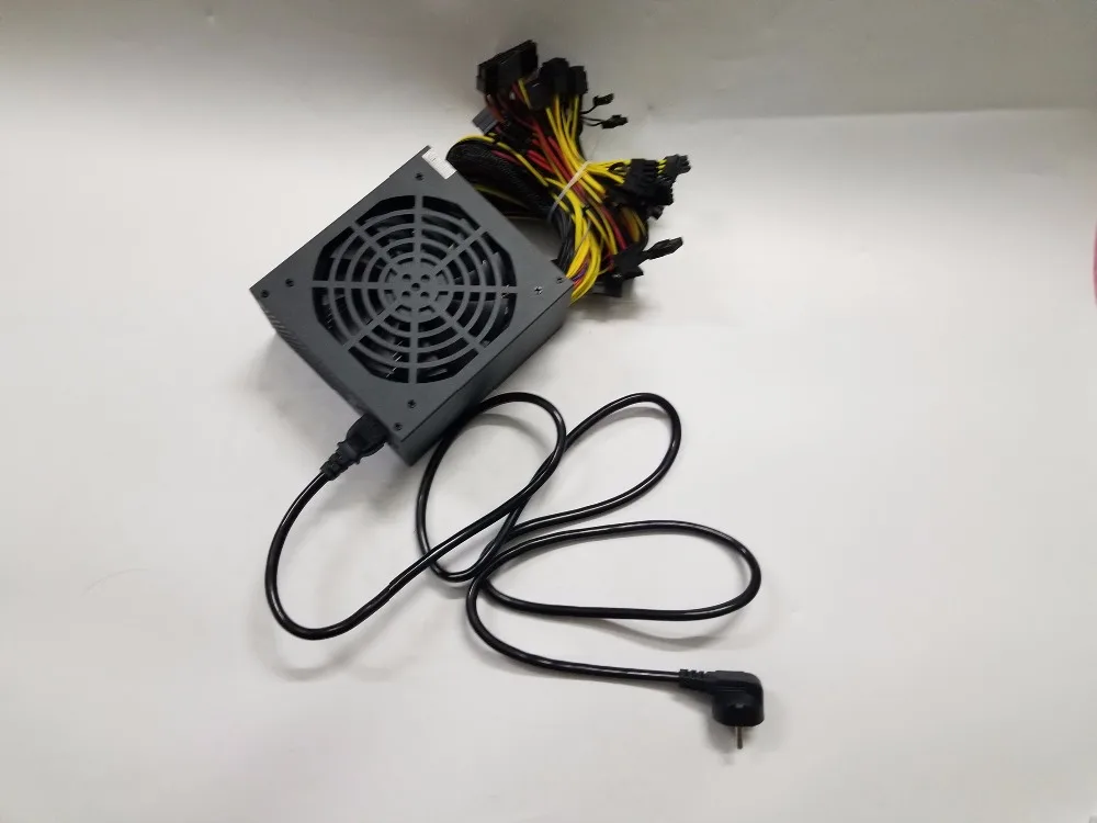 Блок питания YUNHUI ETH ZCASH MINER Gold POWER 1600 Вт (с кабелем) miner для R9 380 RX 470 RX480 6 GPU карт |supply
