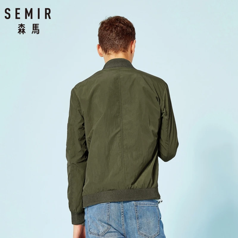 SEMIR Мужская ветровка мужская s куртка-бомбер с вкладкой на груди Slim Fit куртки