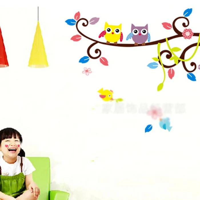 Cartoon Owl&ampBird TreeBranch Nursery Kindergarten Decor Wall Sticker Decal Paster | Дом и сад
