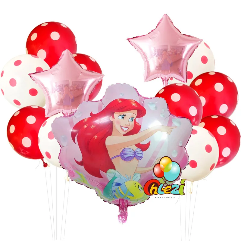 13 шт. принцесса Globos Baby shower Мерида Белоснежка Золушка Жасмин зеркальный шар на день рождения DIY вечерние украшения поставка для мамы и ребенка - Цвет: 3-Ariel