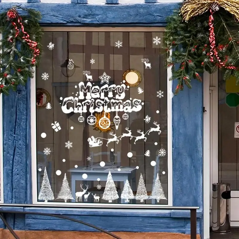 Рождественские украшения для дома магазин Снеговик оконный Рождественская елка