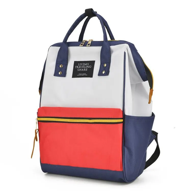 Letter Color Block Satchel Large Backpack Multicolor Women Casual Bags Youth Shoulder Bag Schoolbags for Teenager |