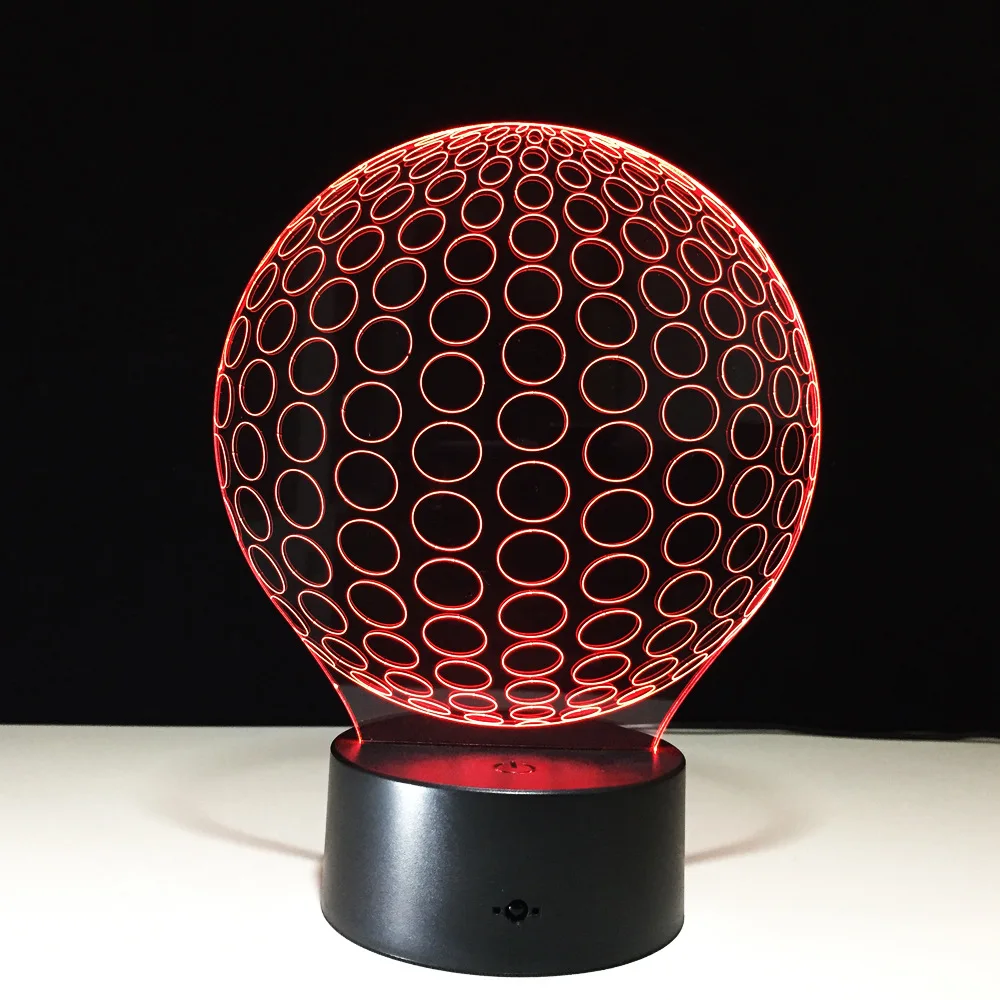 3D светодиодные ночные светильники для гольфа акриловая Настольная лампа с